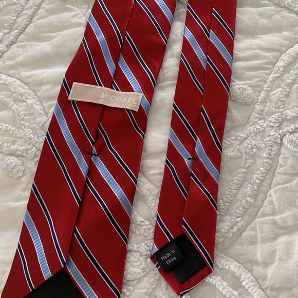 Michael Kors red striped neck tie silk - Picture 2 of 4